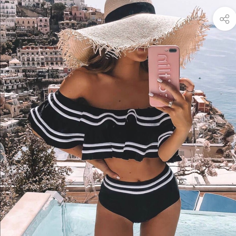 Black and white bikini